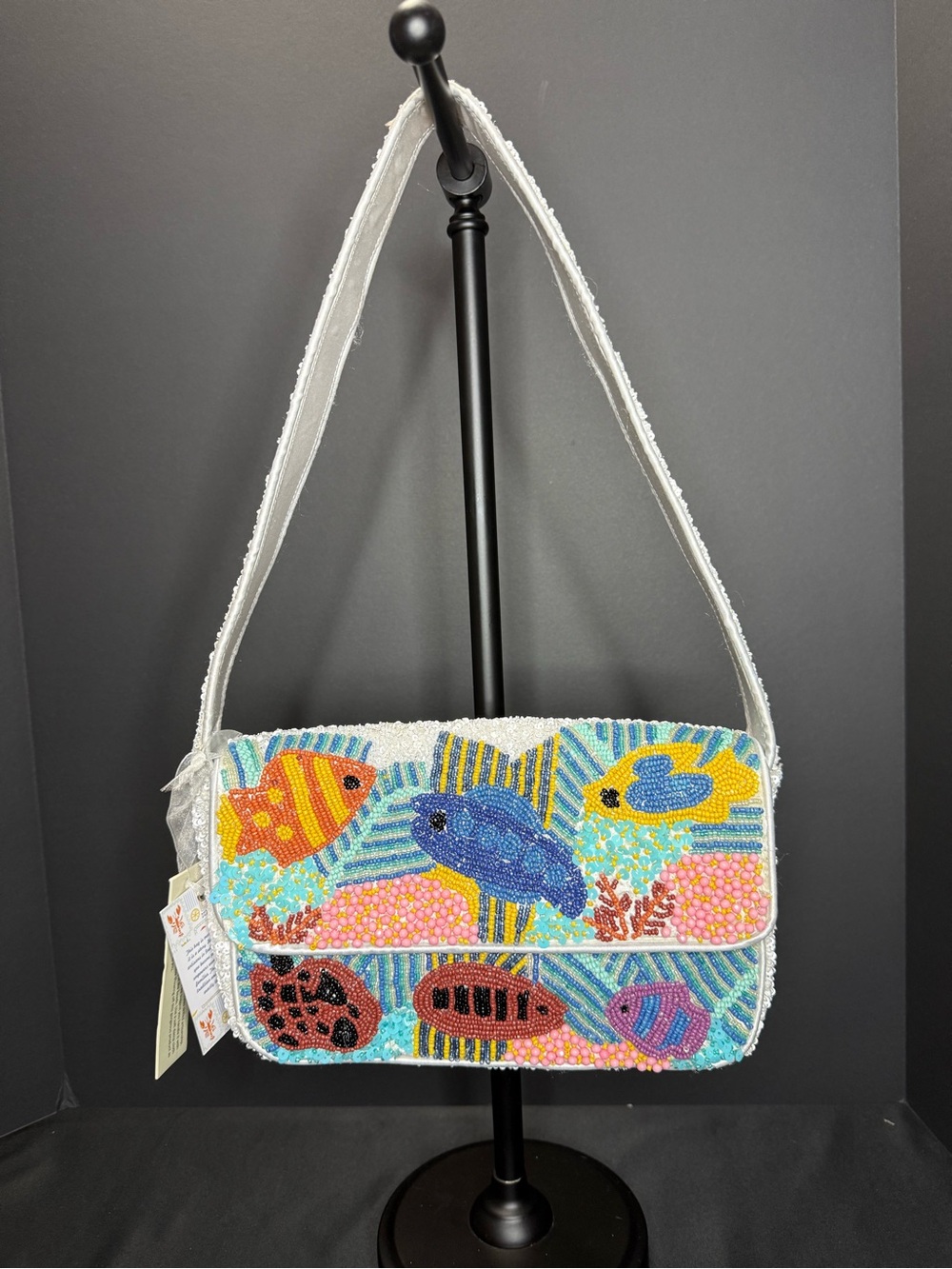 New Viral Beaded Purse Bag Made in India Summer Resort Novelty Ocean Fish